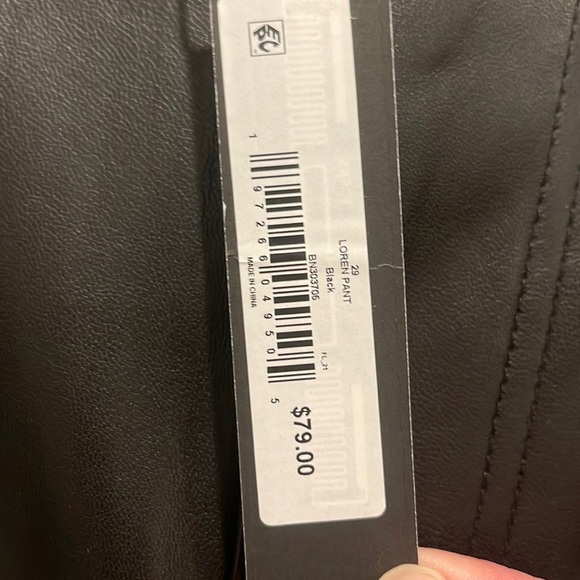 Steve Madden Loren Pants Buttery Soft, Supple Faux Black Leather size 29 NWT - Picture 3 of 8